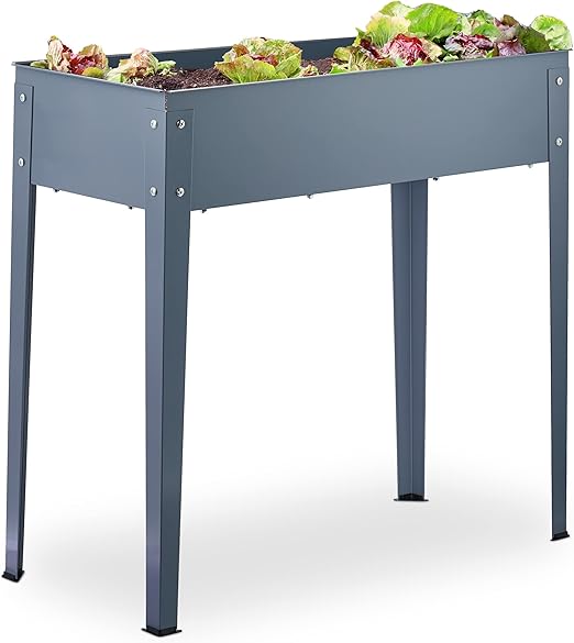 Relaxdays Moestuinbak Metaal Grijs